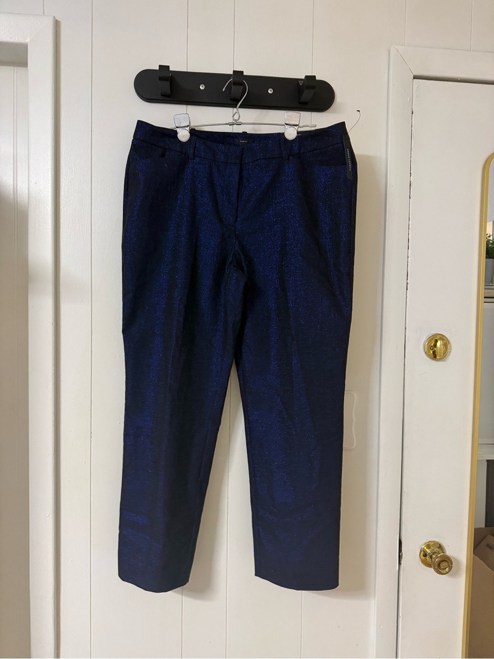 Worthington Navy Sparkle Tapered Pants - Picture 2 of 4